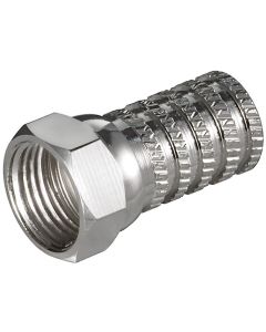 Skrue-på F stik 6,0mm - kobber-nikkel,