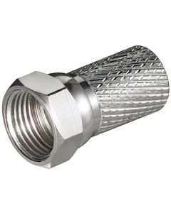 Skrue-på F stik 7,0mm - kobber-nikkel,