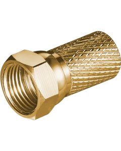Skrue-på F stik 7,0mm - kobber-guld belagt,