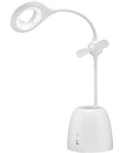 LED Skrivebordslampe med blæser og blyantholder