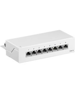 CAT 6 Mini/Desktop patch panel, 8 Port, hvid