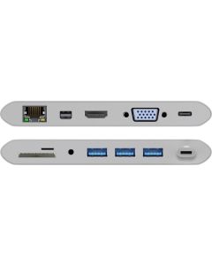 USB-C Multiport-Adapter All in 1 Aluminium, sølv