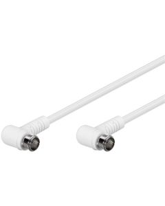 SAT kabel vinkel, F-Stik - hurtigtilslutning, hvid, 1,5m