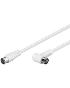SAT kabel vinkel, F-Stik - hurtigtilslutning, hvid, 1,5m