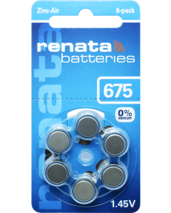Renata ZA675 (6 stk.) Høreapparatbatterier - 0 % kviksølv