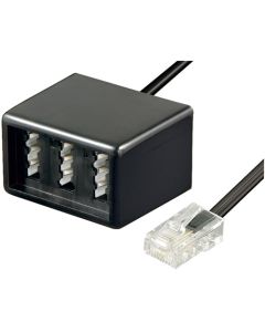 TAE adapter RJ45 han (8P4C) til 3 TAE N/F/N hun