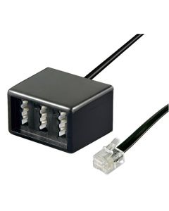 TAE adapter 3 TAE N/F/N hun til RJ11/RJ14 han (6P4C) - 1 stk.