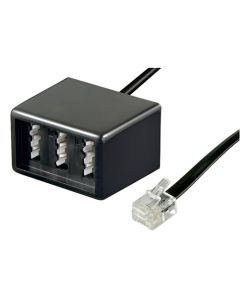 TAE adapter 3 TAE N/F/F hun til RJ11/RJ14 han (6P4C) - 1 stk.