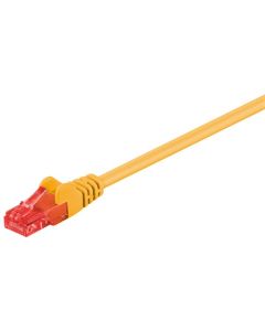 CAT 6 patchkabel, U/UTP, gul, 7,5m