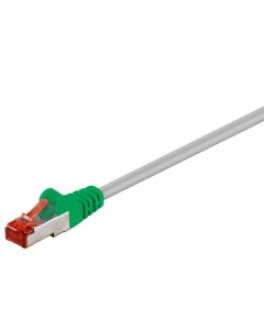 CAT 6 krydset-patchkabel, S/FTP (PiMF), grå, grøn, grå-grøn, 1m