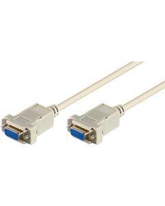 SUB-D kabel null modem kabel, grå, 2m,