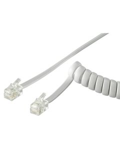 Telefonrør kabel spiral CCA RJ10 han (4P4C) 4m