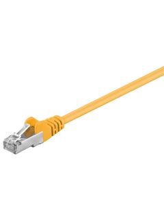 CAT 5e patchkabel, F/UTP, gul, 0,25m