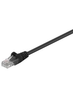 CAT 5e patchkabel, U/UTP, sort, 5m