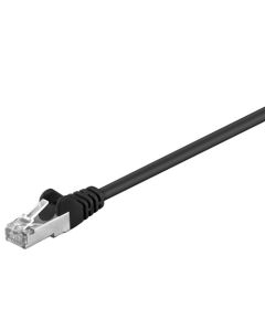 CAT 5e patchkabel, SF/UTP, sort, 50m