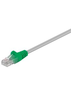 CAT 5e krydset-patchkabel, U/UTP, grå-grøn, 0,5m