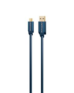 Clicktronic Casual Mini USB 2,0 kabel - 3m - kabel til Mini type-B USB