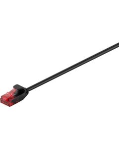 CAT 6 Tynd patchkabel U/UTP,sort, 0,15m