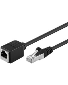 CAT 5e forlængerkabel F/UTP, sort, 15m