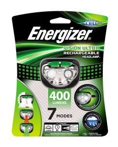 Energizer LED HL Vision Ultra Genopladelig Pandelygte - 400 lumen