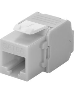 CAT 6a  RJ45 Stik, ikke afskærmet, light gray-hvid