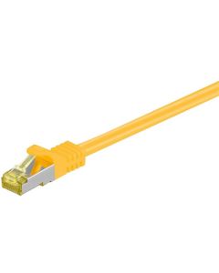 RJ45 patchkabel S/FTP (PiMF), m/ CAT 7 kabel, gul, 10m