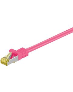 RJ45 patchkabel S/FTP (PiMF), m/ CAT 7 kabel, magenta, 10m