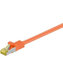 RJ45 patchkabel S/FTP (PiMF), m/ CAT 7 kabel, orange, 15m