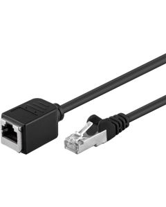 CAT 5e forlængerkabel F/UTP, sort, 3m