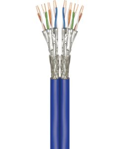CAT 7A+ Duplex-netværkskabel, S/FTP (PiMF), blå, 500m kabelrulle