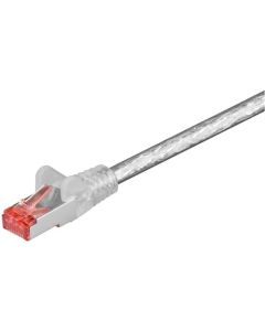 CAT 6 patchkabel S/FTP (PiMF), transparent, 0,5m