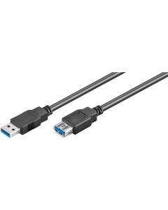USB 3,0 SuperSpeed forlængerkabel, sort, 3m,