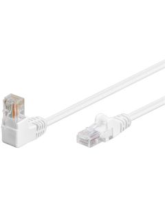 CAT 5e patchkabel 1x 90°vinklet, U/UTP, hvid, 2m
