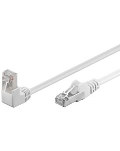 CAT 5e netværkskabel 1x 90°vinklet, F/UTP, hvid, 1m