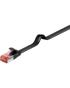 CAT 6 fladt patchkabel U/FTP, sort, 1,5m