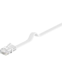 CAT 6 fladt patchkabel, U/UTP, hvid, 0,5m