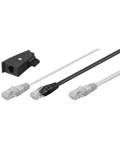 TAE adapter 2x RJ45 han til RJ45 han(8P8C)og TAE-F han