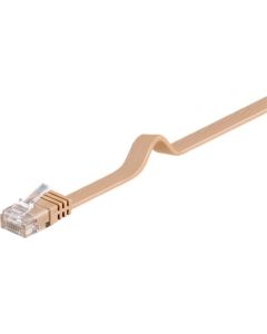 CAT 6 fladt patchkabel, U/UTP, light brun, 1m