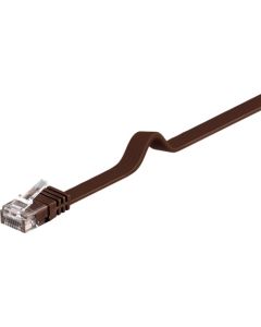 CAT 6 fladt patchkabel, U/UTP, mørk brun, 20m