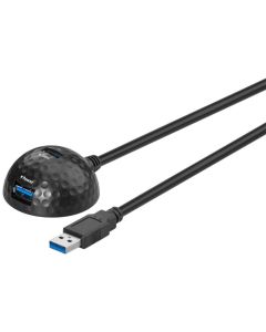USB 3,0 Hi-Speed forlængerkabel med skrivebordsfod, sort, 1,5m,