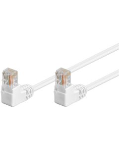 CAT 5e netværkskabel 2x 90°vinklet, U/UTP, hvid, 5m