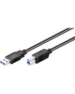 USB 3,0 SuperSpeed kabel, sort, 5m,