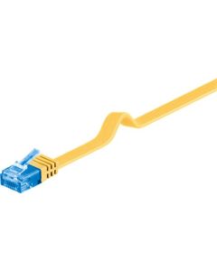 CAT 6a fladt netværkskabel U/UTP, gul, 1m