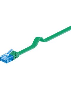 CAT 6a fladt netværkskabel U/UTP, grøn, 1m