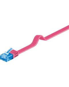 CAT 6a fladt netværkskabel U/UTP, magenta, 2m