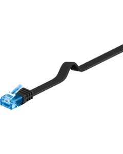 CAT 6a fladt netværkskabel U/UTP, sort, 10m