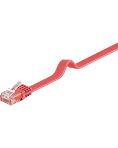 CAT 6 fladt patchkabel, U/UTP, rød, 3m