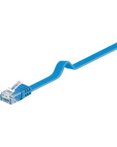 CAT 6 fladt patchkabel, U/UTP, blå, 3m