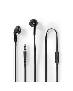 NEDIS, Kablede hovedtelefoner   1,20 m rundt kabel   In-Ear   Indbygget mikrofon   Sort