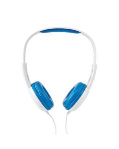 NEDIS, On-Ear Wired hovedtelefoner   3.5 mm   Kabellængde: 1.20 m   82 dB   Blå/Hvid